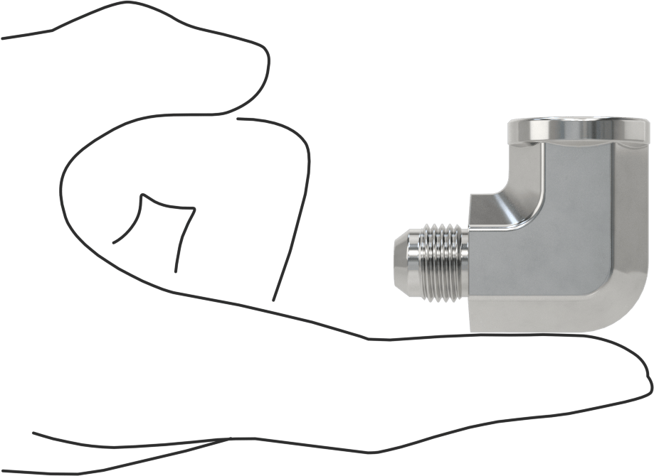 Paslanmaz Çelik Boru için 37 Derece Genişletilmiş Bağlantı Parçası, 3/8" Dış Çaplı Boru x 3/8 NPT Dişi için 90 Derece Adaptör
