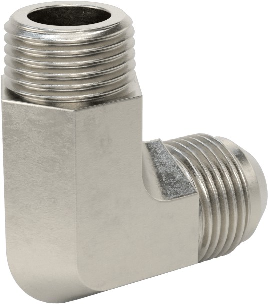 Paslanmaz Çelik Boru için 37 Derece Genişletilmiş Bağlantı Parçası, 5/8" Dış Çaplı Boru x 1/2 NPT Erkek için 90 Derece Adaptör