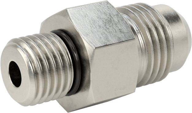 Paslanmaz Çelik Boru için 37 Derece Genişletilmiş Bağlantı Parçası, 3/8“ Boru Dış Çapı x 7/16”-20 Erkek için Düz Adaptör