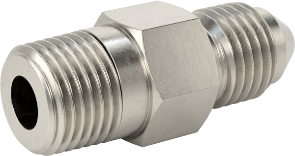 Paslanmaz Çelik Boru için 37 Derece Genişletilmiş Bağlantı Parçası, 3/16" Boru Dış Çapı x 1/8 NPT Erkek için Düz Adaptör