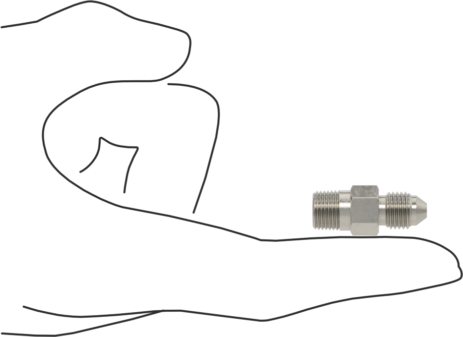 Paslanmaz Çelik Boru için 37 Derece Genişletilmiş Bağlantı Parçası, 3/16" Boru Dış Çapı x 1/8 NPT Erkek için Düz Adaptör