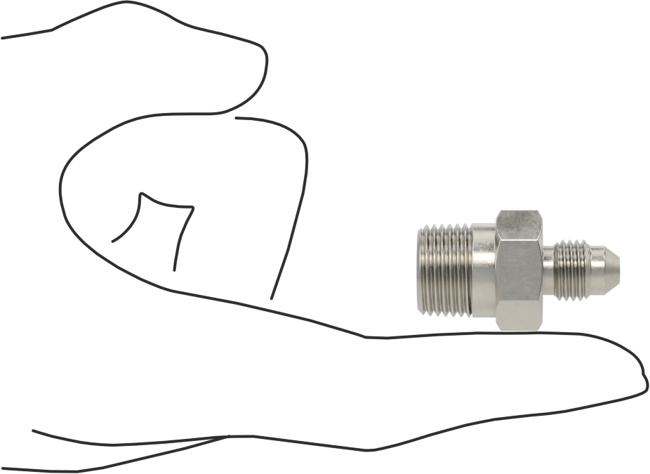 Paslanmaz Çelik Boru için 37 Derece Genişletilmiş Bağlantı Parçası, 1/4" Boru Dış Çapı x 3/8 NPT Erkek için Düz Adaptör