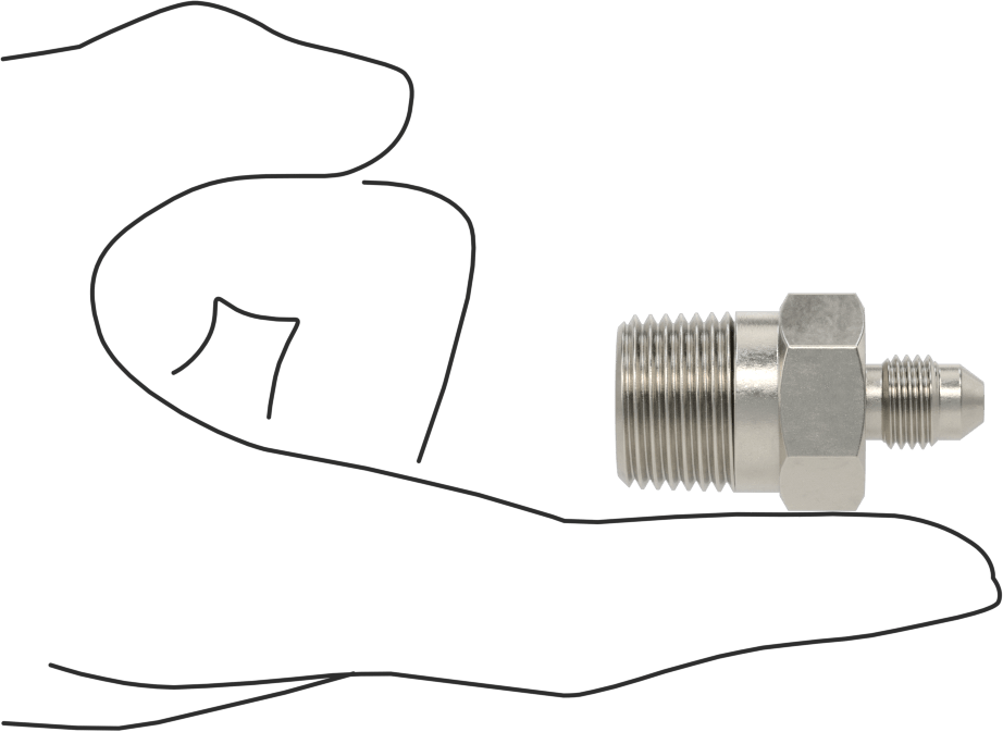 Paslanmaz Çelik Boru için 37 Derece Genişletilmiş Bağlantı Parçası, 1/4" Dış Çaplı Boru x 1/2 NPT Erkek için Düz Adaptör