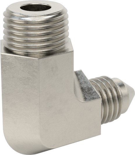 Paslanmaz Çelik Boru için 37 Derece Genişletilmiş Bağlantı Parçası, 1/8" Boru Dış Çapı x 1/8 NPT Erkek için 90 Derece Adaptör