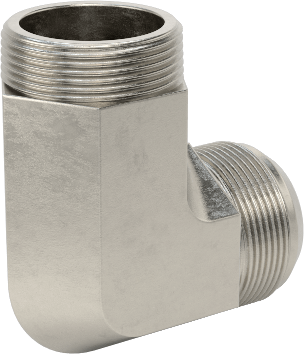 Paslanmaz Çelik Boru için 37 Derece Genişletilmiş Bağlantı Parçası, 1-1/2" Dış Çaplı Boru x 1-1/2 NPT Erkek için 90 Derece Adaptör