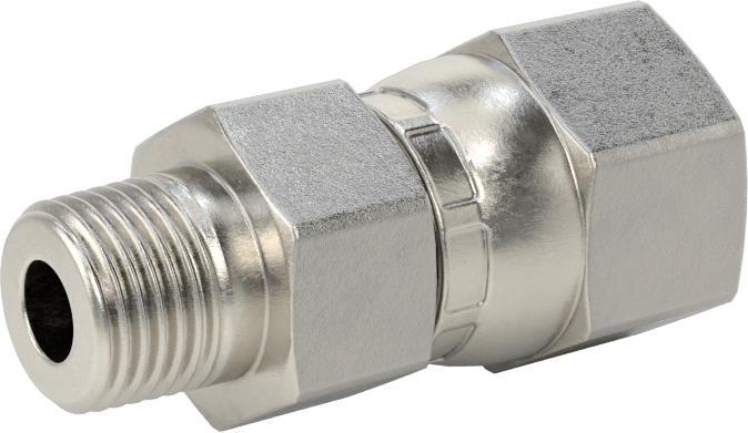 Paslanmaz Çelik Boru için 37 Derece Genişletilmiş Bağlantı Parçası, Döner Başlıklı Adaptör, 5/16" Dış Çaplı Boru x 1/8 NPT Erkek için