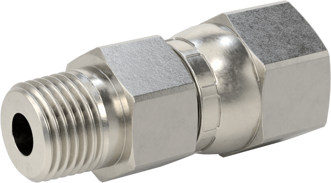 Paslanmaz Çelik Boru için 37 Derece Genişletilmiş Bağlantı Parçası, Temiz ve Torbalı, Adaptör, 1/4" Dişi Boru x 1/8 NPT Erkek