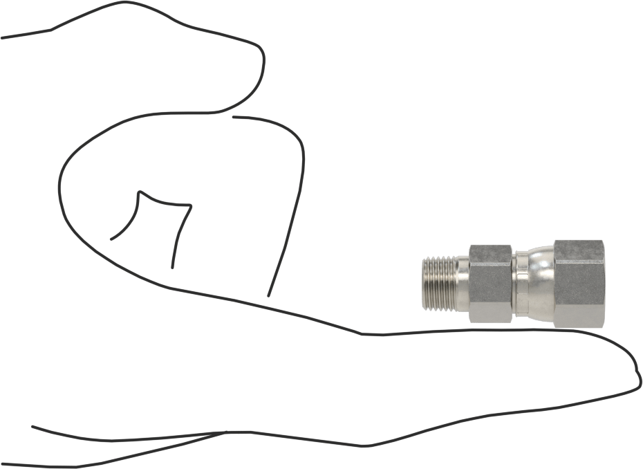 Paslanmaz Çelik Boru için 37 Derece Genişletilmiş Bağlantı Parçası, Temiz ve Torbalı, Adaptör, 1/4" Dişi Boru x 1/8 NPT Erkek
