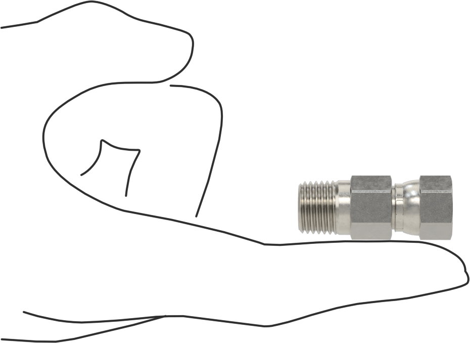 Paslanmaz Çelik Boru için 37 Derece Genişletilmiş Bağlantı Parçası, Temiz ve Torbalı, Adaptör, 1/4" Dişi Boru x 1/4 NPT Erkek