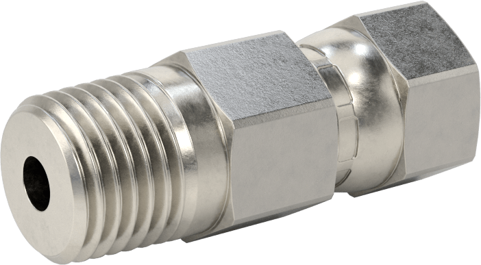 Paslanmaz Çelik Boru için 37 Derece Genişletilmiş Bağlantı Parçası, Temiz ve Torbalı, Adaptör, 1/4" Dişi Boru x 1/4 NPT Erkek