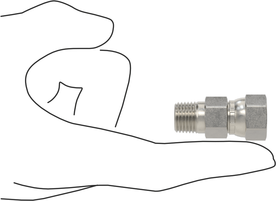 Paslanmaz Çelik Boru için 37 Derece Genişletilmiş Bağlantı Parçası, Temiz ve Torbalı, Adaptör, 3/8" Dişi Boru x 1/4 NPT Erkek