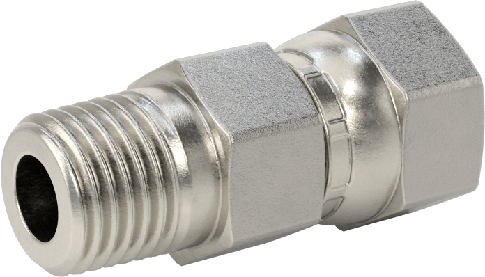 Paslanmaz Çelik Boru için 37 Derece Genişletilmiş Bağlantı Parçası, Temiz ve Torbalı, Adaptör, 3/8" Dişi Boru x 1/4 NPT Erkek