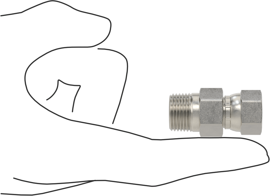 Paslanmaz Çelik Boru için 37 Derece Genişletilmiş Bağlantı Parçası, Temiz ve Torbalı, Adaptör, 3/8" Dişi Boru x 3/8 NPT Erkek