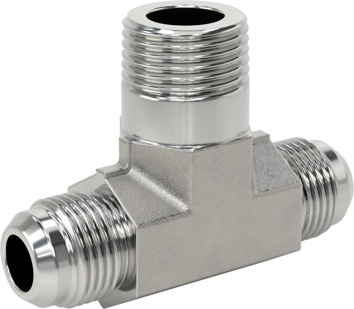 Paslanmaz Çelik Boru için 37 Derece Genişletilmiş Bağlantı Parçası, Temiz ve Torbalı, Hat Üstü T, 1/2" Boru Dış Çapı x 1/2 NPT Erkek