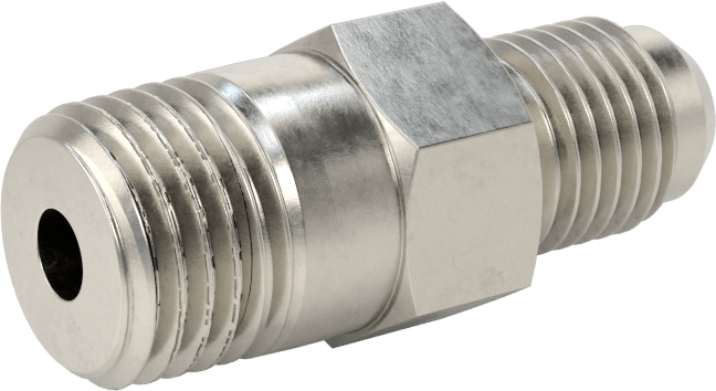 Paslanmaz Çelik Boru için 37 Derece Genişletilmiş Bağlantı Parçası, Diş Sızdırmazlık Maddeli Adaptör, 1/4" Boru Dış Çapı x 1/4 NPT Erkek