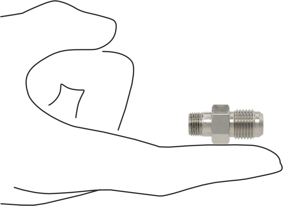 Paslanmaz Çelik Boru için 37 Derece Genişletilmiş Bağlantı Parçası, Diş Sızdırmazlık Maddeli Adaptör, 5/16" Boru Dış Çapı x 1/8 NPT Erkek