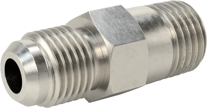 Paslanmaz Çelik Boru için 37 Derece Genişletilmiş Bağlantı Parçası, Diş Sızdırmazlık Maddeli Adaptör, 5/16" Boru Dış Çapı x 1/4 NPT Erkek
