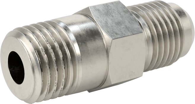 Paslanmaz Çelik Boru için 37 Derece Genişletilmiş Bağlantı Parçası, Diş Sızdırmazlık Maddeli Adaptör, 5/16" Boru Dış Çapı x 1/4 NPT Erkek