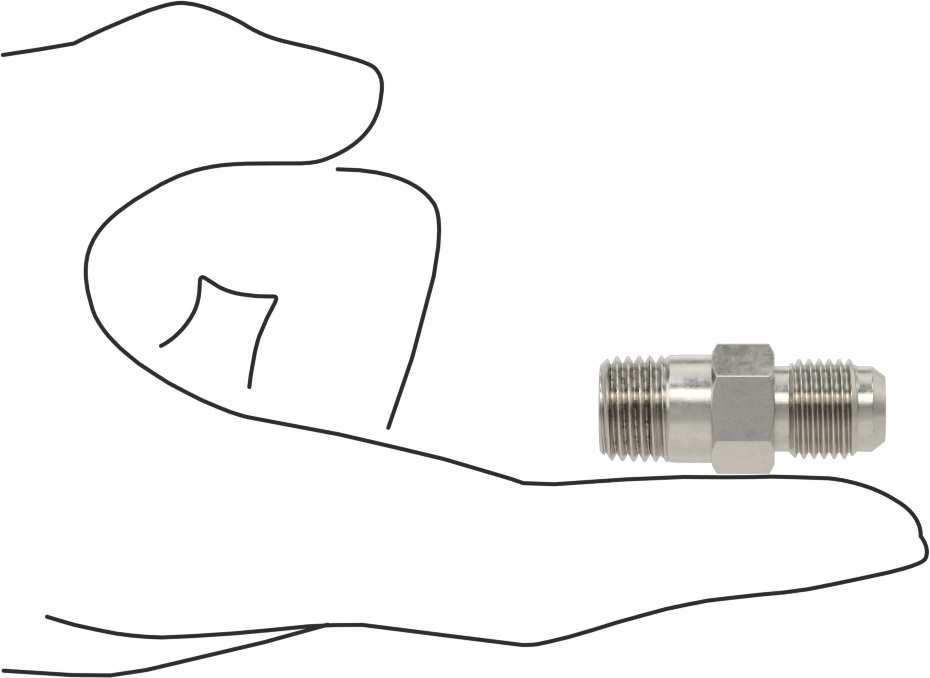 Paslanmaz Çelik Boru için 37 Derece Genişletilmiş Bağlantı Parçası, Diş Sızdırmazlık Maddeli Adaptör, 5/16" Boru Dış Çapı x 1/4 NPT Erkek