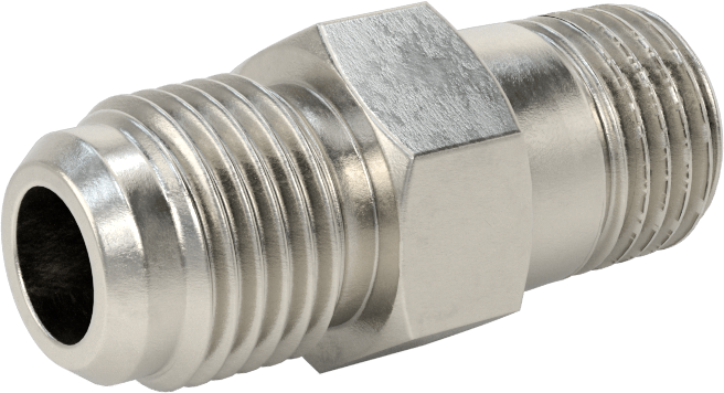 Paslanmaz Çelik Boru için 37 Derece Genişletilmiş Bağlantı Parçası, Diş Sızdırmazlık Maddeli Adaptör, 3/8" Boru Dış Çapı x 1/4 NPT Erkek