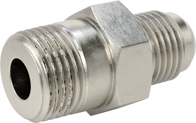 Paslanmaz Çelik Boru için 37 Derece Genişletilmiş Bağlantı Parçası, Diş Sızdırmazlık Maddeli Adaptör, 3/8" Boru Dış Çapı x 3/8 NPT Erkek