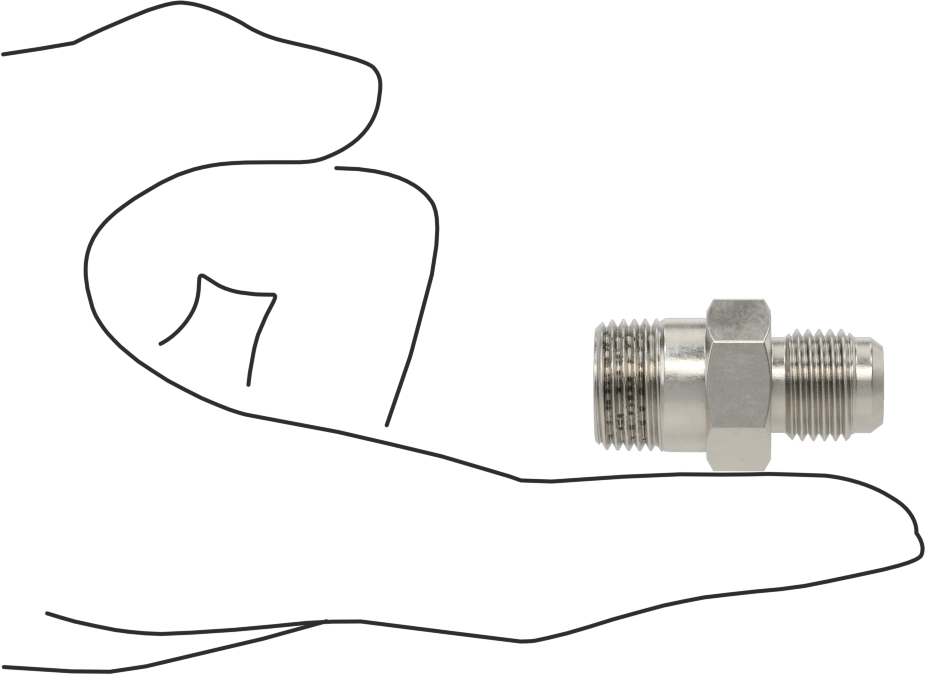 Paslanmaz Çelik Boru için 37 Derece Genişletilmiş Bağlantı Parçası, Diş Sızdırmazlık Maddeli Adaptör, 3/8" Boru Dış Çapı x 3/8 NPT Erkek