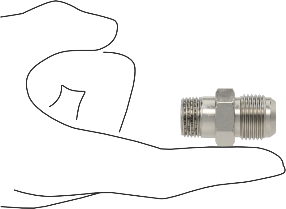 Paslanmaz Çelik Boru için 37 Derece Genişletilmiş Bağlantı Parçası, Diş Sızdırmazlık Maddeli Adaptör, 1/2" Boru Dış Çap x 3/8 NPT Erkek