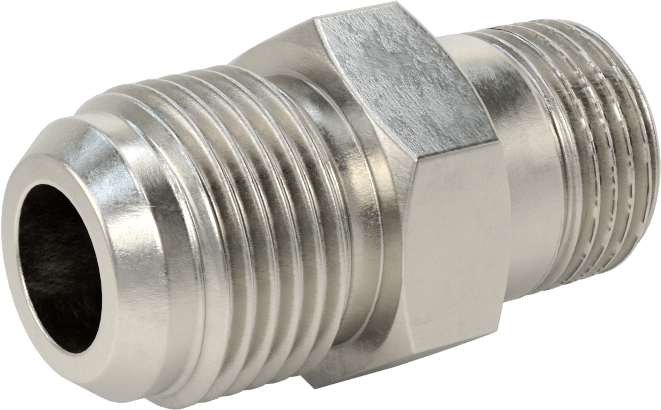 Paslanmaz Çelik Boru için 37 Derece Genişletilmiş Bağlantı Parçası, Diş Sızdırmazlık Maddeli Adaptör, 1/2" Boru Dış Çap x 3/8 NPT Erkek