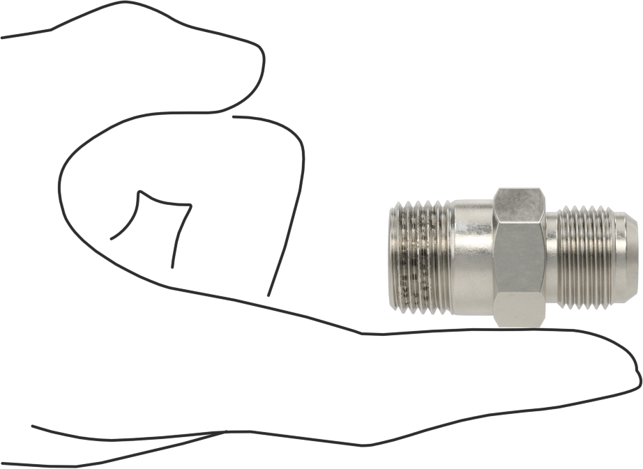 Paslanmaz Çelik Boru için 37 Derece Genişletilmiş Bağlantı Parçası, Diş Sızdırmazlık Maddeli Adaptör, 1/2" Boru Dış Çapı x 1/2 NPT Erkek