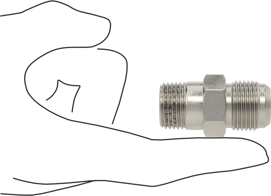 Paslanmaz Çelik Boru için 37 Derece Genişletilmiş Bağlantı Parçası, Diş Sızdırmazlık Maddeli Adaptör, 5/8" Boru Dış Çap x 1/2 NPT Erkek