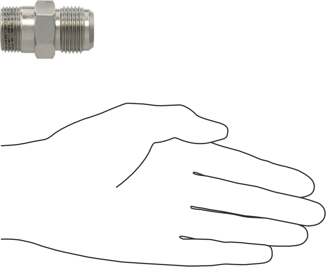 Paslanmaz Çelik Boru için 37 Derece Genişletilmiş Bağlantı Parçası, Diş Sızdırmazlık Maddeli Adaptör, 3/4" Boru Dış Çapı x 3/4 NPT Erkek