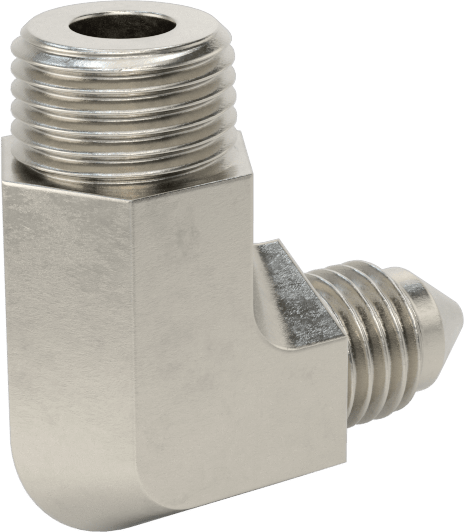 Paslanmaz Çelik Boru için 37 Derece Genişletilmiş Bağlantı Parçası, 1/8" Boru Dış Çapı x 1/8 NPT Erkek için 90 Derece Dirsek