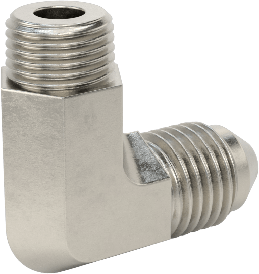 Paslanmaz Çelik Boru için 37 Derece Genişletilmiş Bağlantı Parçası, 1/4" Dış Çaplı Boru x 1/8 NPT Erkek için 90 Derece Dirsek