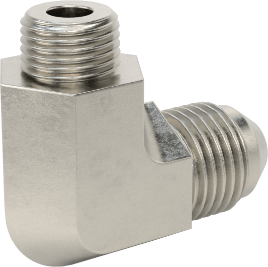 Paslanmaz Çelik Boru için 37 Derece Genişletilmiş Bağlantı Parçası, 90 Derece Dirsek, 5/16" Dış Çaplı Boru x 1/8 NPT Erkek için
