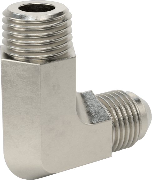 Paslanmaz Çelik Boru için 37 Derece Genişletilmiş Bağlantı Parçası, 90 Derece Dirsek, 5/16" Boru Dış Çapı x 1/4 NPT Erkek
