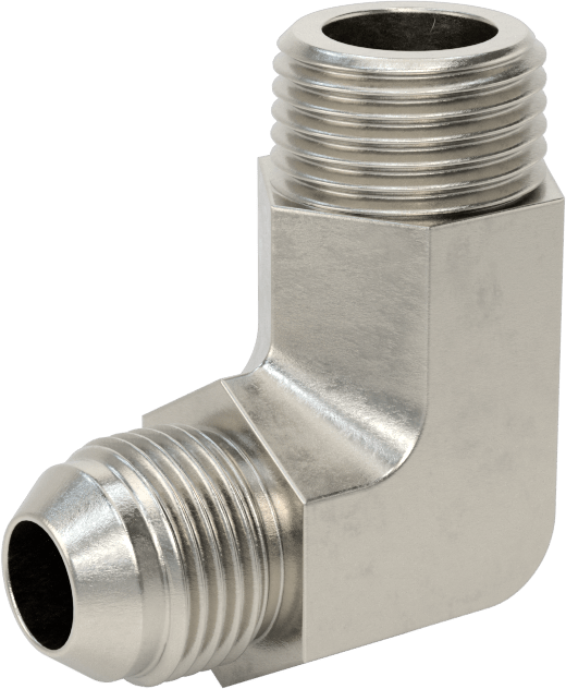 Paslanmaz Çelik Boru için 37 Derece Genişletilmiş Bağlantı Parçası, 90 Derece Dirsek, 1/2" Boru Dış Çapı x 1/2 NPT Erkek için