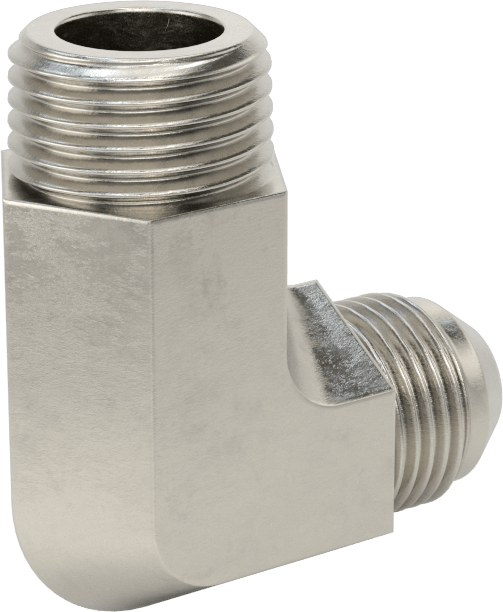 Paslanmaz Çelik Boru için 37 Derece Genişletilmiş Bağlantı Parçası, 90 Derece Dirsek, 1/2" Boru Dış Çapı x 1/2 NPT Erkek için