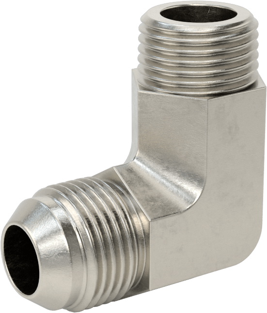Paslanmaz Çelik Boru için 37 Derece Genişletilmiş Bağlantı Parçası, 90 Derece Dirsek, 5/8" Boru Dış Çapı x 1/2 NPT Erkek için