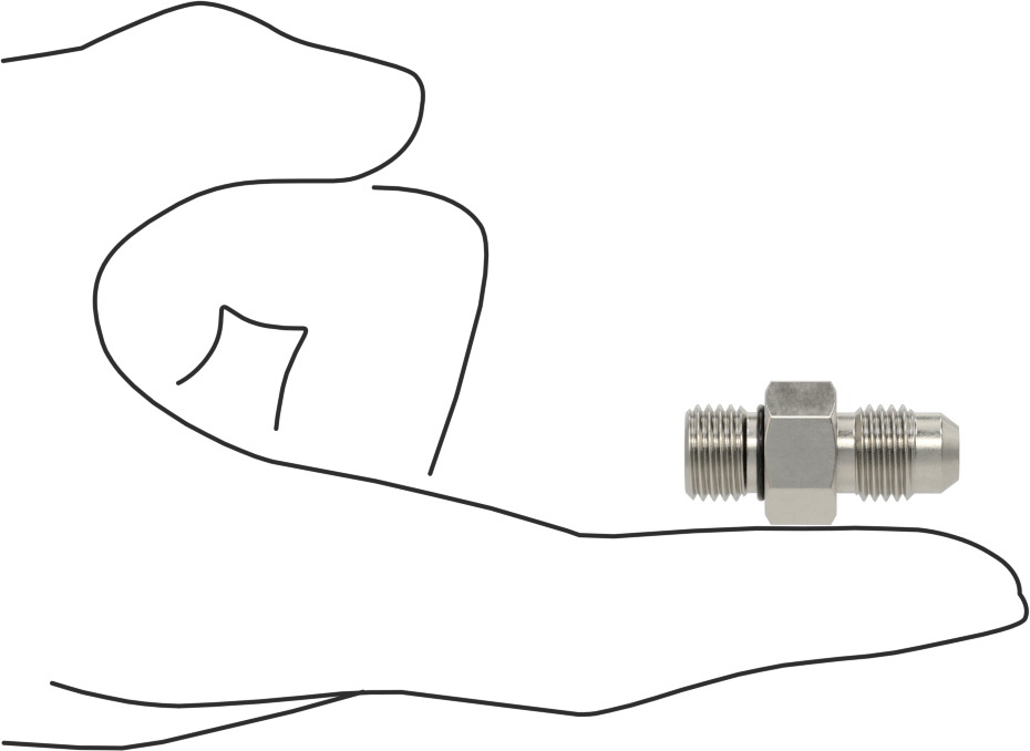 Paslanmaz Çelik Boru için 37 Derece Genişletilmiş Bağlantı Parçası, Temizlenmiş ve Torbalı, 1/4" Boru Adaptörü, 7/16"-20 Erkek