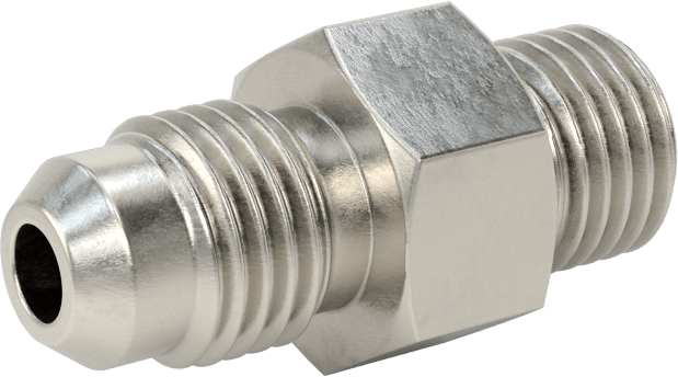 Paslanmaz Çelik Boru için 37 Derece Genişletilmiş Bağlantı Parçası, Temizlenmiş ve Torbalı, 1/4" Boru Adaptörü, 7/16"-20 Erkek