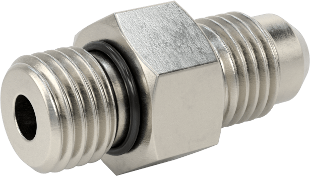 Paslanmaz Çelik Boru için 37 Derece Genişletilmiş Bağlantı Parçası, Temizlenmiş ve Torbalı, 1/4" Boru Adaptörü, 7/16"-20 Erkek