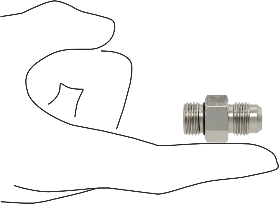 Paslanmaz Çelik Boru için 37 Derece Genişletilmiş Bağlantı Parçası, Temizlenmiş ve Torbalı, 3/8" Boru için Adaptör, 9/16"-18 Erkek