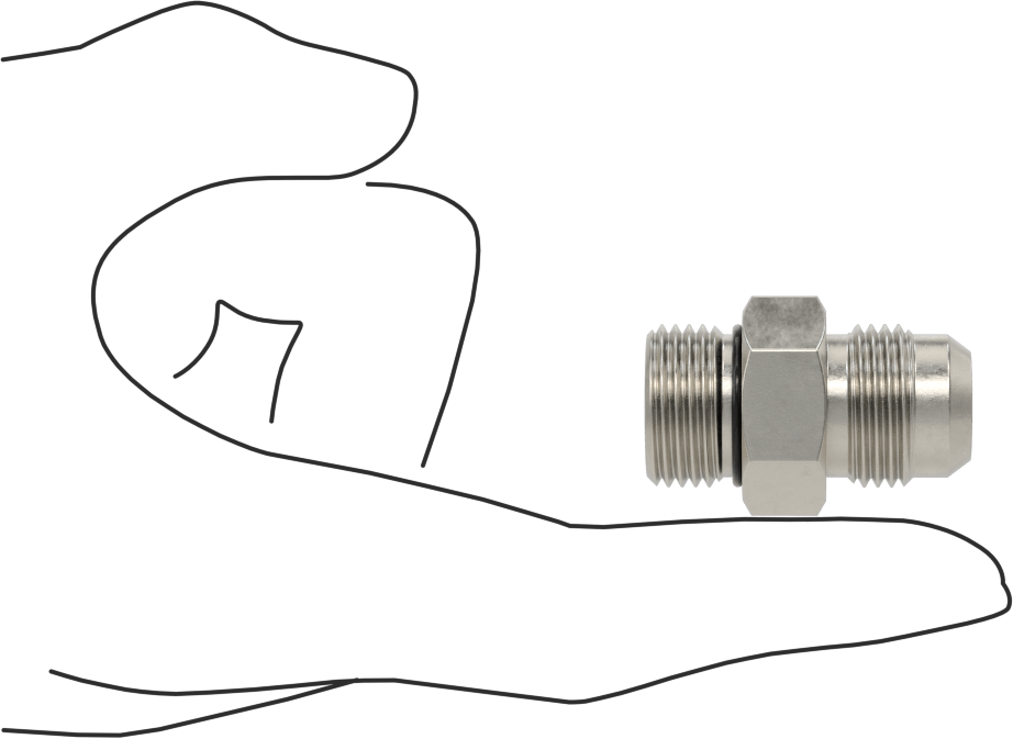 Paslanmaz Çelik Boru için 37 Derece Genişletilmiş Bağlantı Parçası, Temizlenmiş ve Torbalı, 1/2“ Boru x 3/4”-16 Erkek için Adaptör
