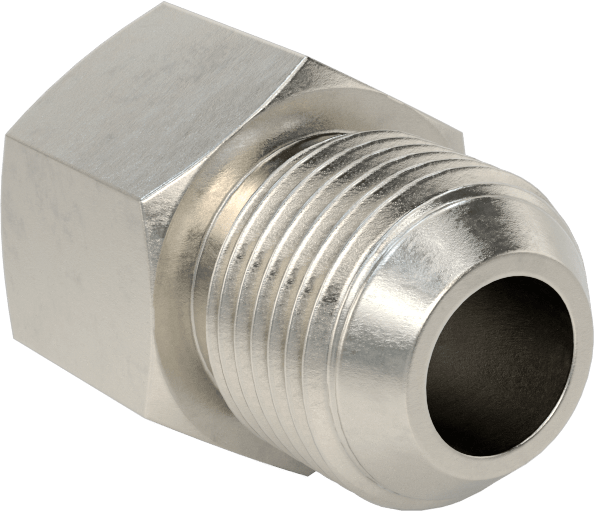 Paslanmaz Çelik Boru için 37 Derece Genişletilmiş Bağlantı Parçası, 1/2" Dış Çaplı Boru x 1/4 NPT Dişi için Düz Adaptör