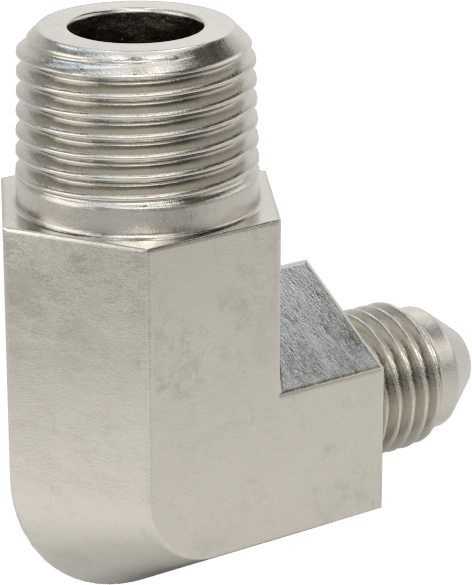 Paslanmaz Çelik Boru için 37 Derece Genişletilmiş Bağlantı Parçası, 1/4" Dış Çaplı Boru x 3/8 NPT Erkek için 90 Derece Adaptör