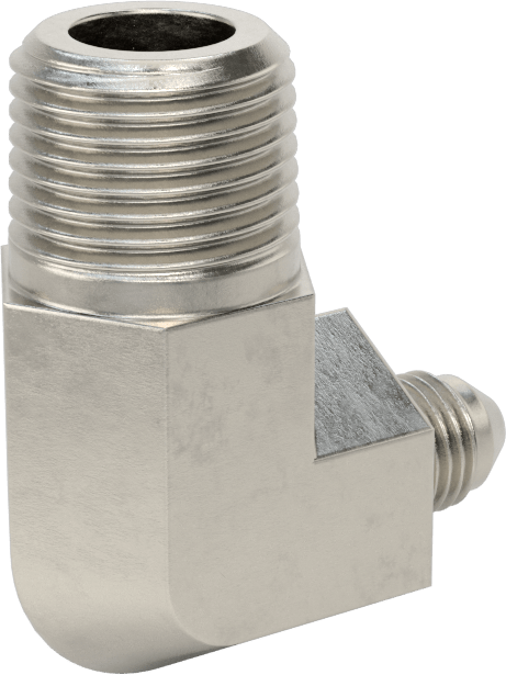 Paslanmaz Çelik Boru için 37 Derece Genişletilmiş Bağlantı Parçası, 1/4" Boru Dış Çapı x 1/2 NPT Erkek için 90 Derece Adaptör