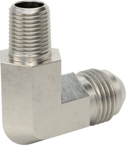 Paslanmaz Çelik Boru için 37 Derece Genişletilmiş Bağlantı Parçası, 3/8" Dış Çaplı Boru x 1/8 NPT Erkek için 90 Derece Adaptör