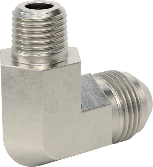 Paslanmaz Çelik Boru için 37 Derece Genişletilmiş Bağlantı Parçası, 1/2" Dış Çaplı Boru x 1/4 NPT Erkek için 90 Derece Adaptör