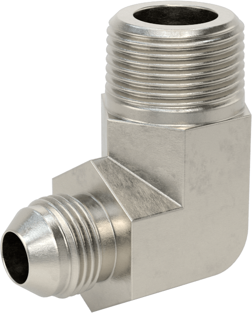 Paslanmaz Çelik Boru için 37 Derece Genişletilmiş Bağlantı Parçası, 1/2" Boru Dış Çapı x 3/4 NPT Erkek için 90 Derece Adaptör
