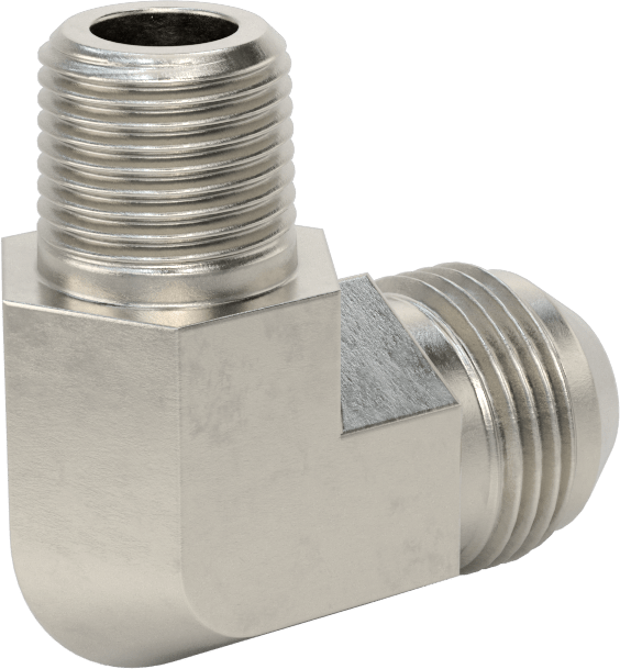 Paslanmaz Çelik Boru için 37 Derece Genişletilmiş Bağlantı Parçası, 3/4" Boru Dış Çapı x 1/2 NPT Erkek için 90 Derece Adaptör